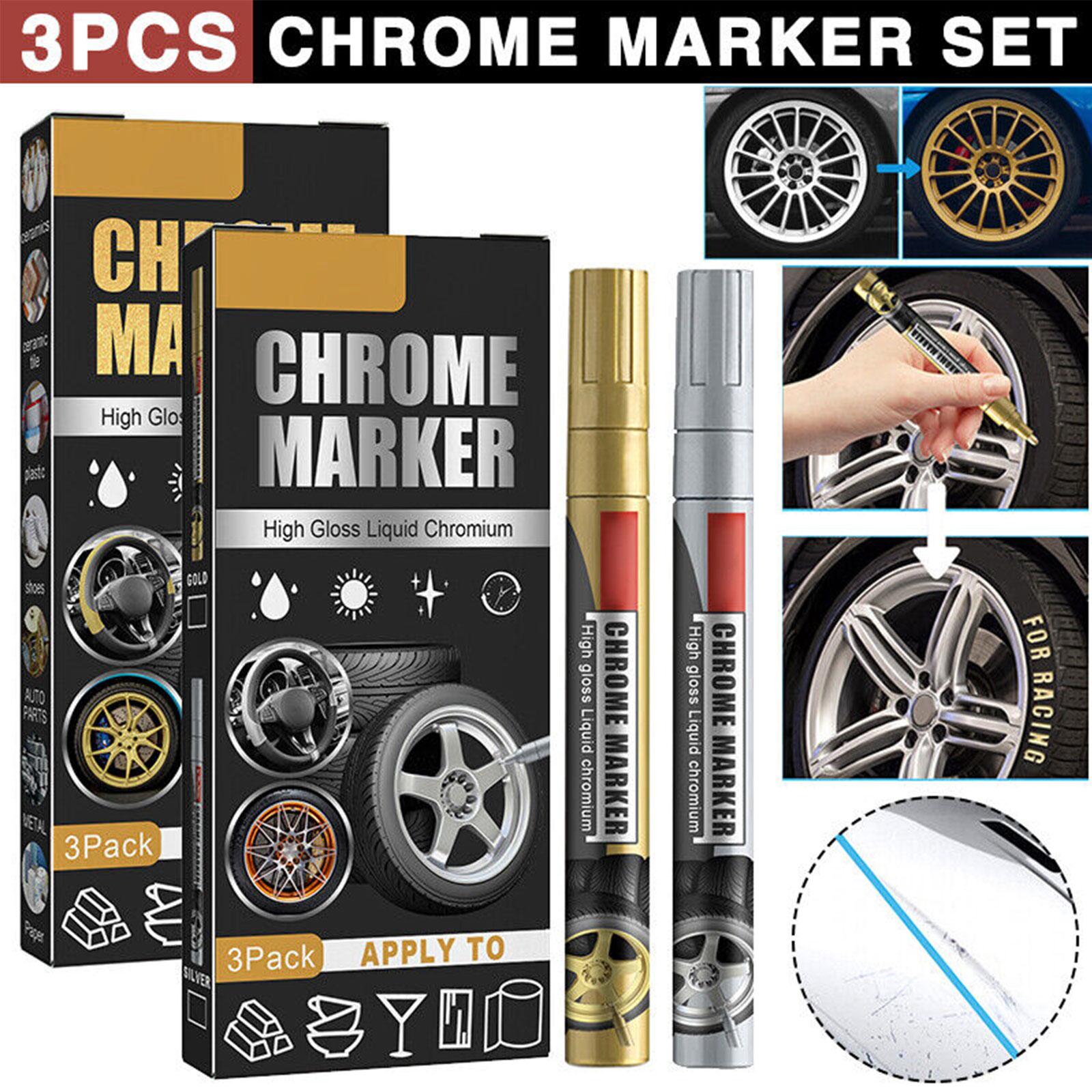 Tee Height Marker - 3'lü Set Krom Kalem Araba DIY