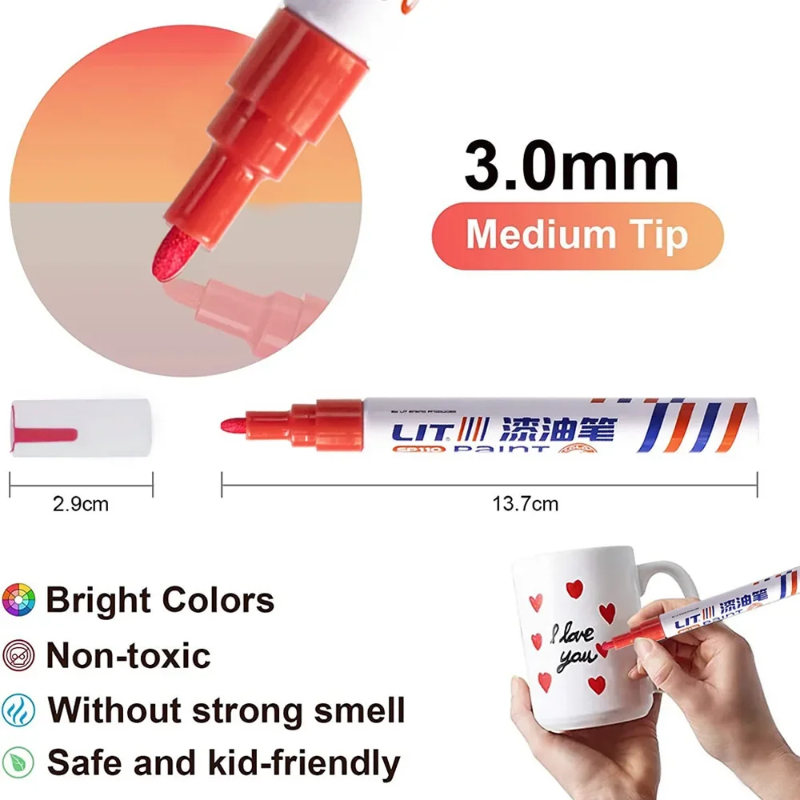 3mm Renkli 12 Renk Kalıcı Boya - Tee Height Marker incelemesi ve fiyatı